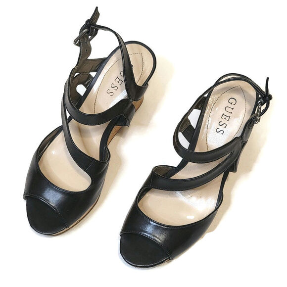 Guess Platform Wedge Cork Sandal High Heel Open Toe Round Toe Sexy Y2K Trendy 7 - Picture 10 of 14
